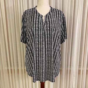 Cato Black and White Striped Blouse